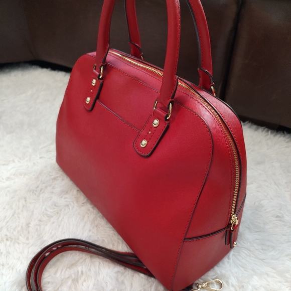 MICHAEL KORS Large Saffiano Leather Satchel Red - Picture 8 of 16